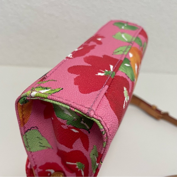 Dooney & Bourke 🌸 Pink Floral, Letter Carrier Leather Crossbody bag 🌸 - Picture 10 of 16